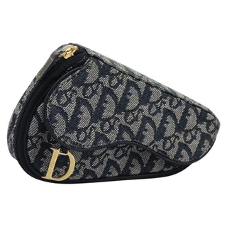 Christian Dior Saddle Zip Pouch Diorissimo Canvas