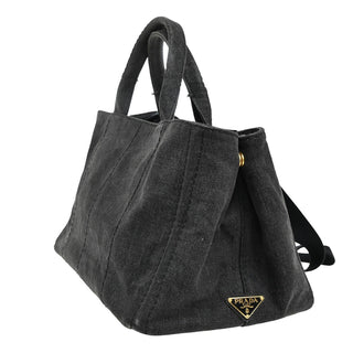Prada Canapa Convertible Tote Denim