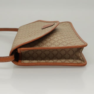 Celine Vintage Macadam Shoulder Bag Canvas and Leather