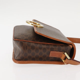 Celine Vintage Macadam Circle Logo Shoulder Bag Canvas and Leather