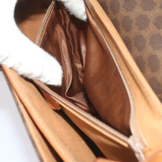 Celine Vintage Macadam Shoulder Bag Canvas and Leather