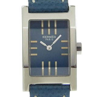 Hermes Tandem Quartz Watch Stainless Steel with leather
