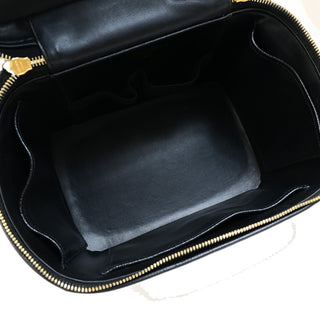 Chanel Vintage Timeless Cosmetic Case with Mirror Caviar