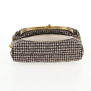 Chanel Tabatiere Kisslock Fold Over Bag Tweed with Quilted Calfskin