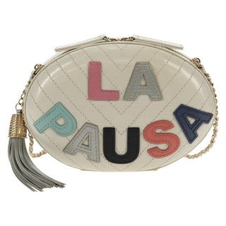 Chanel La Pausa Evening Bag Chevron Lambskin with Applique