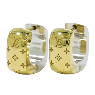 Louis Vuitton Bicolor Nanogram Hoop Earrings Metal