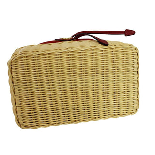 Prada Drawstring Bucket bag Canvas and Wicker