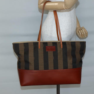 Fendi Pequin Roll Tote Canvas and Leather