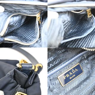 Prada Zip Convertible Shopping Tote Re-Nylon with Saffiano Leather