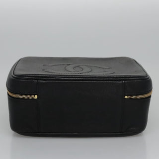 Chanel Vintage Timeless Zip Around Vanity Case Caviar