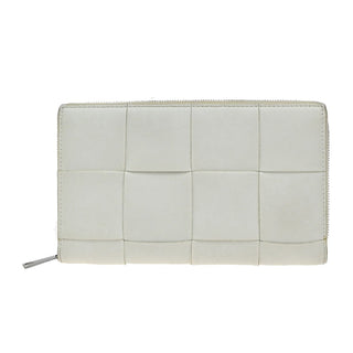 Bottega Veneta Cassette Zip Around Wallet Maxi Intrecciato Leather