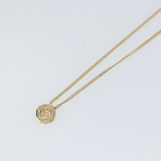 Christian Dior CD Pendant Necklace Metal and Crystals