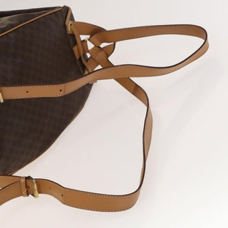 Celine Vintage Drawstring Flap Backpack Macadam Coated Canvas