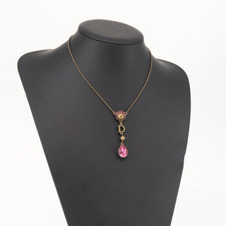 Christian Dior D logo Pendant Necklace Metal