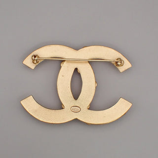 Chanel CC Logo Brooch Crystal Embellished Metal