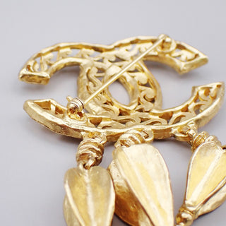 Chanel Vintage CC Fringe Brooch Metal