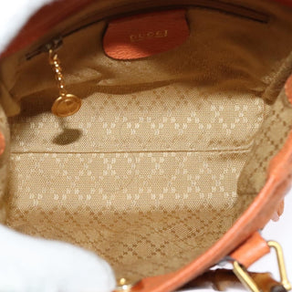 Gucci Vintage Bamboo Front Pocket Tote Suede