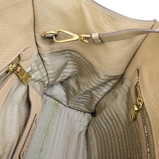 Prada Front Pocket Wing Convertible Tote Vitello Daino