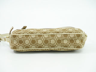 Salvatore Ferragamo Gancini Shoulder Bag Canvas