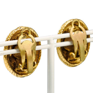 Chanel Vintage Round CC Clip-On Earrings Metal