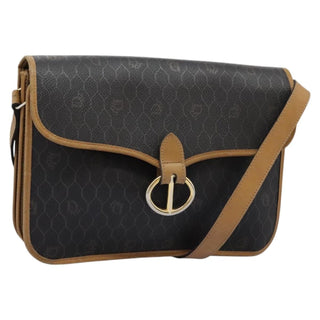 Christian Dior Vintage Honeycomb Flap Crossbody Bag Canvas and Leather