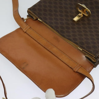 Celine Vintage Macadam Shoulder Bag Canvas and Leather