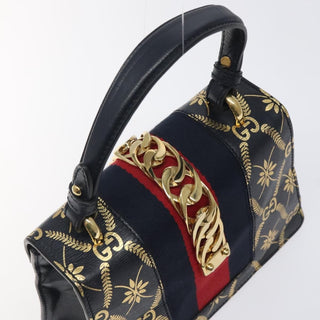 Gucci Sylvie Top Handle Bag Printed Leather