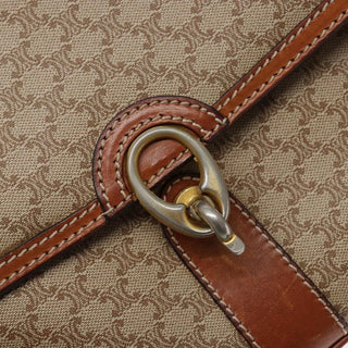 Celine Vintage Macadam Shoulder Bag Canvas and Leather