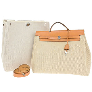 Hermes Herbag Zip Leather and Toile