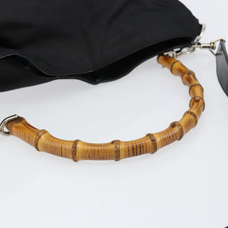 Gucci Vintage Bamboo Handle Open Hobo Nylon