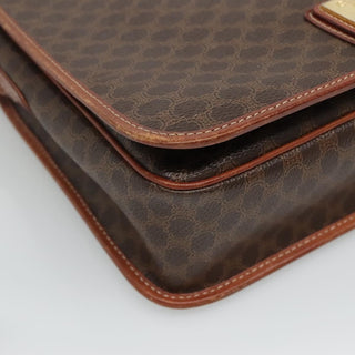 Celine Vintage Macadam Shoulder Bag Canvas and Leather