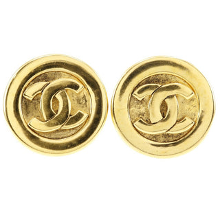 Chanel Vintage Round CC Clip-On Earrings Metal