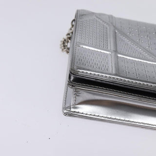 Christian Dior Diorama Wallet on Chain Metallic Distressed Calfskin