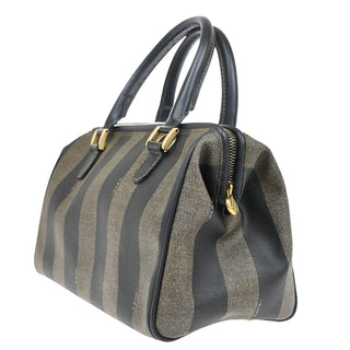 Fendi Vintage Pequin Boston Bag Coated Canvas