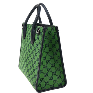 Gucci Structured Top Handle Open Tote GG Canvas