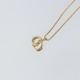 Christian Dior CD Pendant Necklace Metal