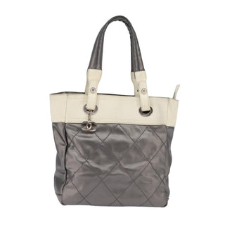 Chanel Biarritz Tote Quilted Coated Canvas