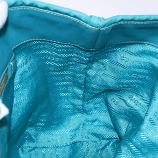 Prada Logo Bow Tote Tessuto with Leather