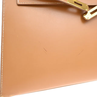 Hermes Kelly Handbag Light Chamonix with Gold Hardware