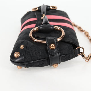Gucci Horsebit Chain Clutch GG Canvas with Leather