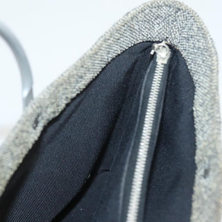 Chanel Vintage Chocolate Bar Metal Ring Tote Quilted Canvas