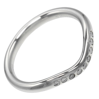 Tiffany & Co. Elsa Peretti Curved Wedding Band Ring Platinum with Diamond