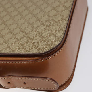 Celine Vintage Convertible Macadam Turnlock Shoulder Bag Canvas and Leather