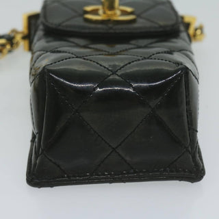 Chanel Vintage CC Flap Phone Holder Crossbody Bag Quilted Patent