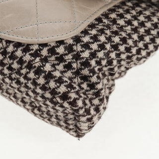 Chanel Tabatiere Kisslock Fold Over Bag Tweed with Quilted Calfskin