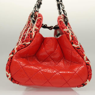 Chanel Just Mademoiselle Bag Woven Stitch Patent