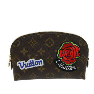 Louis Vuitton Cosmetic Pouch Limited Edition Patches Monogram Canvas