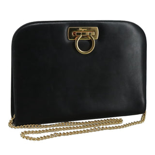 Salvatore Ferragamo Vintage Gancini Chain Shoulder Bag Leather