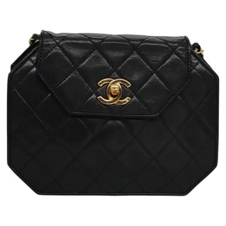 Chanel Vintage Octagon CC Flap Bag Quilted Leather