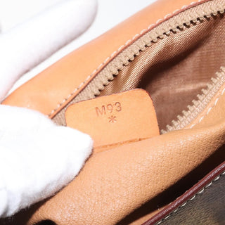 Celine Vintage Convertible Macadam Turnlock Shoulder Bag Canvas and Leather